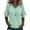Green #044, variant on Womens Summer Gauze Tops Linen Raw Edge V Neck Short Sleeve and Hem Cotton Tunic Blouse Beach Vacation Tees, S
