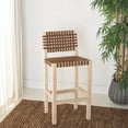 thumbnail image 4 of SAFAVIEH Sorrento Square Mid Back Counter Stool, Natural/Light Honey, 4 of 13
