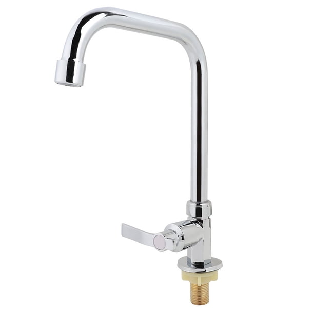 Grifo de Agua G1/2 "Fregadero de Aleacio Cepillada Taucet de Lavado de Cobre Válvula Cerámica NÚCle de Agua fría Cocina Hexagonal Grifo vertical de cocina Grifos