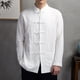 thumbnail image 3 of Camisa de estilo chino de otoño para hombre de Lohuatrd, cuello mandarín, manga larga, bolsillos, botones de disco, camisa tradicional de Kung Fu y Tai Chi, uniforme Tang, 3 of 8