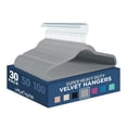 thumbnail image 1 of Juego de perchas Lifemaster de terciopelo antideslizante, 30 piezas, color gris, 1 of 5
