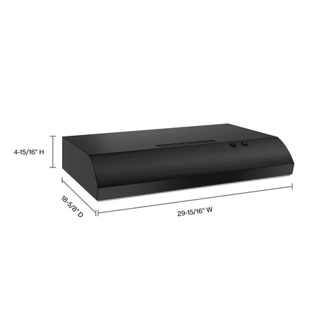 Whirlpool - 30" Recirculating Range Hood - Black