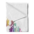 thumbnail image 2 of Floral Soft Flannel Fleece Throw Blanket, Silhouette Look Color Change Floral Modern Watercolor Prairie Spring Look, Cozy Plush for Indoor and Outdoor Use, 60" x 80", Multicolor, by Ambesonne, 2 of 5