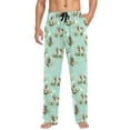 thumbnail image 5 of joogoo Men's Pajama Pants Sloth with Leaves Cotton Long Sleepwear Lounge Pants S, 5 of 7