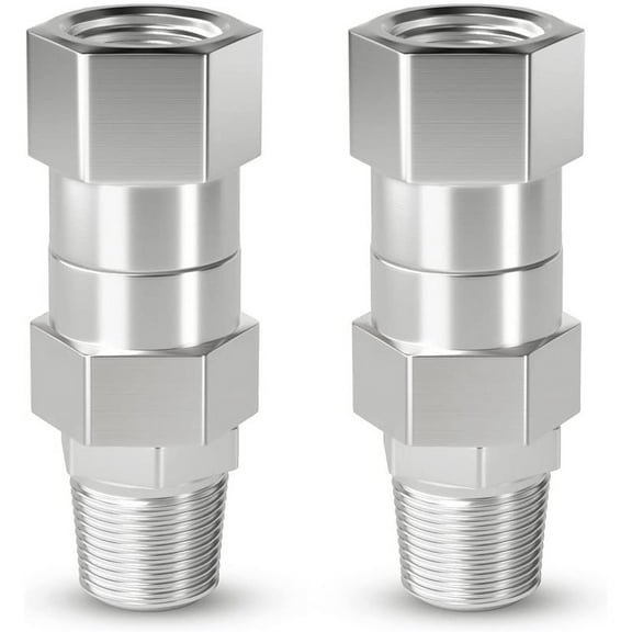 2pcs Pressure Washer Swivel, 3/8 Inch NPT Male Thread Fitting, Stainless Steel, Free to Hose Fitting