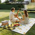 thumbnail image 4 of Summer Bee Love Outdoor Rug for Patio/Deck/Porch, Non-Slip Large Area Rug 5 x 8 Ft, Daisy Floral Eucalyptus Leaves Rustic Indoor Outdoor Rugs Washable Area Rugs, Reversible Camping Rug Carpet Runner, 4 of 8
