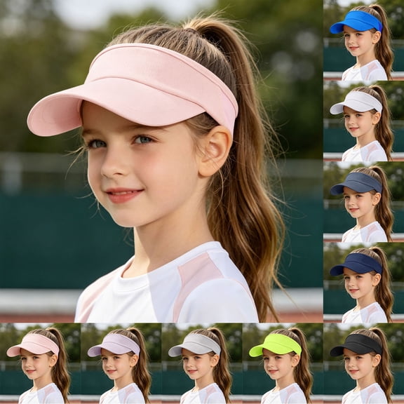 Hats for Women Kids Breathable Visor Cap Adjustable Headband Outdoor Sport Hat Black One Size