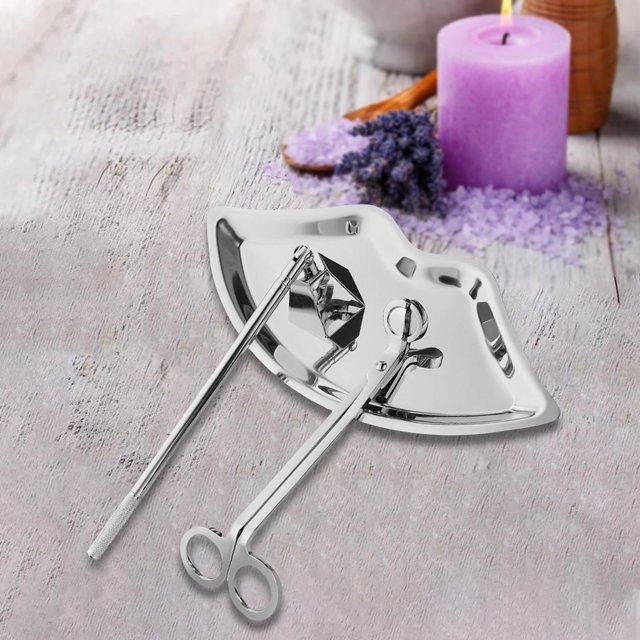 Juego de Accesorios para Velas Wick Trimmer Wick Flame Asa Larga Bandeja de Regalo para Acción de Gracias Cumpleaños Boda Vela Cónica Vela Macarena Vela