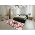 thumbnail image 4 of Ahgly Company Indoor Round Patterned Light Rose Pink Area Rugs, 4' Round, 4 of 6
