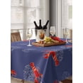 thumbnail image 6 of Navy Blue Coastal Table Cloth, Red Lobster Nautical Ocean Waterproof Tablecloth for Rectangle Tables, Reusable Washable Fabric Table Cover for Restaurant Kitchen Dining Tables 60"x84", 6 of 6