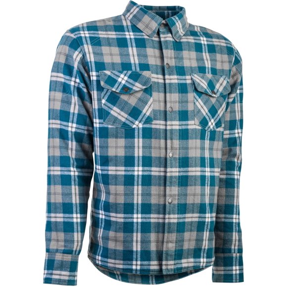 HIGHWAY 21 Marksman Flannel Shirt, Plaid, Button-Down Motorcycle Jacket for Men, Protective Woven Cotton Fabric
