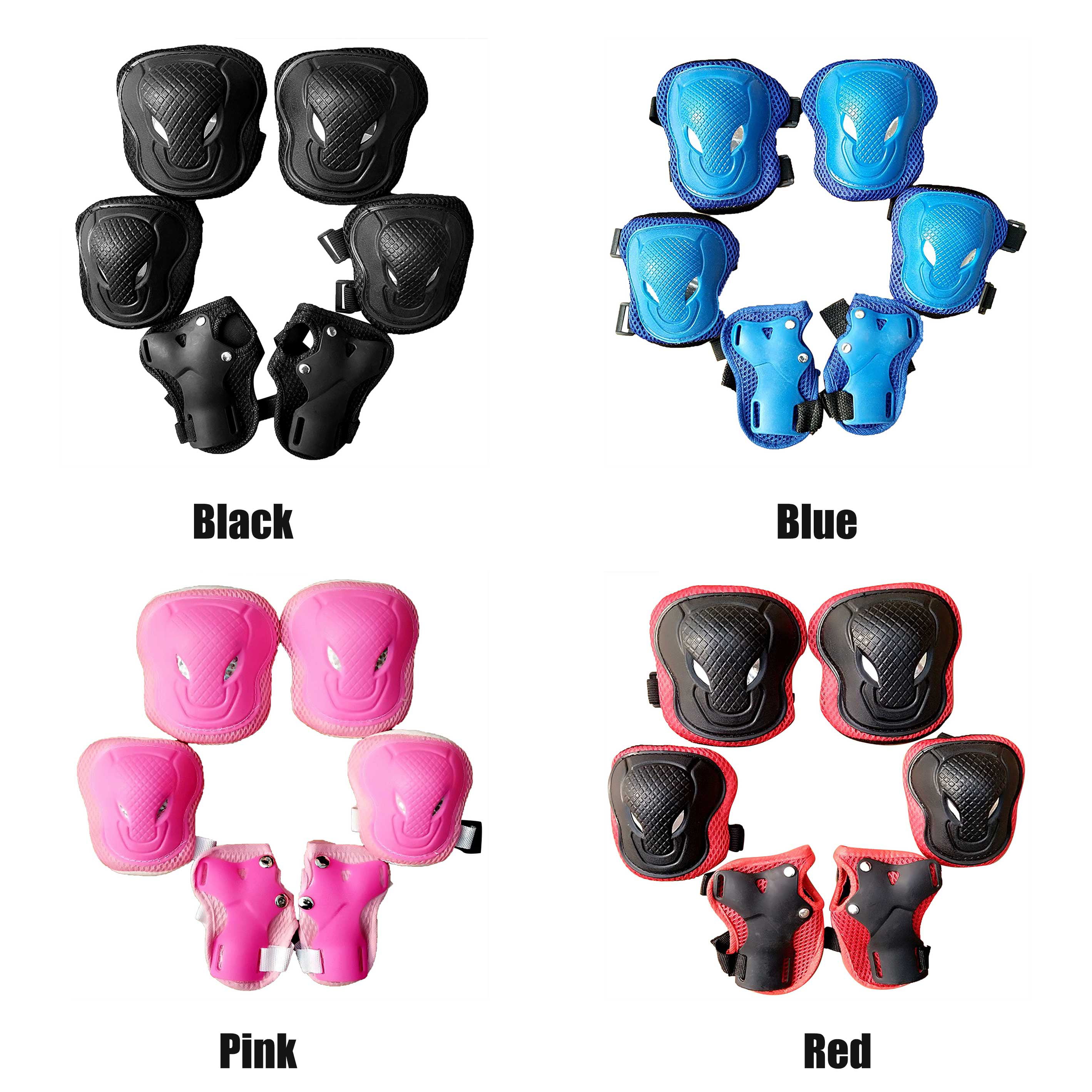 6pcs Wrist Guard Roller Skating Protective Gear Set For Kids Sponge Accessories 