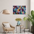 thumbnail image 5 of Living Room Graffiti Love Wall Art Colorful Heart Canvas Print Poster Banksy Street Pop Art Romantic Love Atmosphere Couple Bedroom Modern Wall Decor Framed Easy to Hang(30" W x 20" H，Framed), 5 of 10