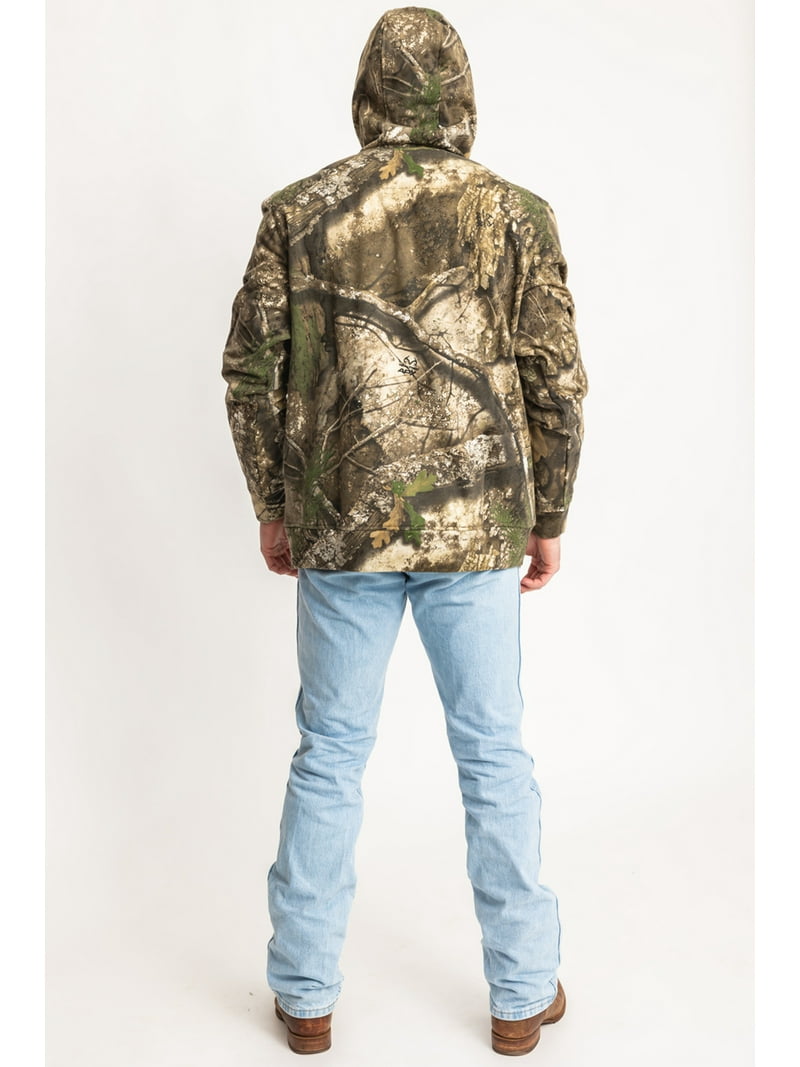 Sweat Capuche Homme RealTree - Taille L, Vert Camouflage, Poche Avant, Chasse