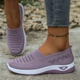 thumbnail image 4 of Dakaela Women's Orthopedic Walking Shoes Woven Breathable Womens Sneakers Lightweight Non-Slip Arch Support Slip on Shoes Size 8, 4 of 8