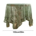 thumbnail image 3 of DefiDgd 59inch Vintage Crochet Round Tablecloths Lace Edge Table Cover,for Wedding Home Party Multiple Scene Decoration(Green), 3 of 6
