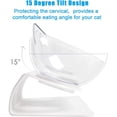 thumbnail image 3 of Cuencos dobles para perros y gatos, cuencos elevados para agua y comida para gatos con soporte elevado, cuenco alimentador para mascotas elevado inclinado a 15 ° para gatos (blanco), 3 of 7