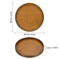 thumbnail image 2 of Unique Bargains 8' Round Wood Serving Tray Decorative Platter Home Kitchen Candle, Brown, 2 of 6