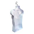 thumbnail image 5 of Maniquí masculino blanco con espalda hueca, torso, forma de vestido y gancho para colgar, tamaños S-M (paquete de 5 blancos), 5 of 5