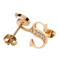 thumbnail image 2 of Aretes Mujer LuckyLy, Inicial Letra A, Acero Inoxidable con Oro 18k y Zirconia Cúbica, Modelo Tina dorado UNITALLA, 2 of 7