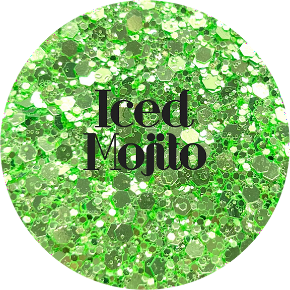 Glitter Heart Co. - High Quality Polyester Glitter - 1 oz Bag - Iced Mojito - Metallic Green Chunky Mix
