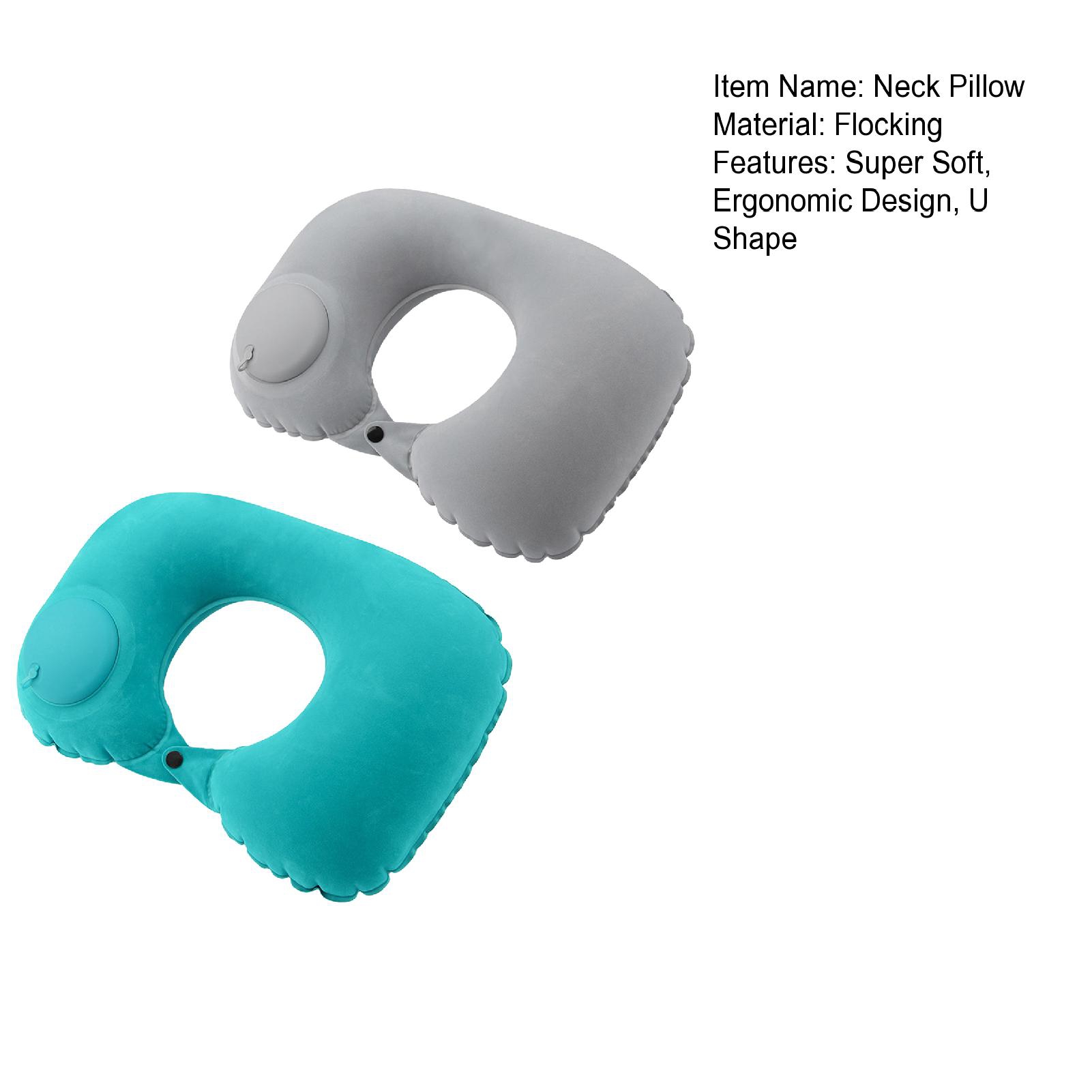 D-GROEE 2Pcs Ultralight Neck Pillow Travel Pillow Inflatable, Press Type  Portable Neck Support Pillow for Airplane,Neck Travel Pillow for Adults and  Kids in Airplanes, Office Napping, Cars 