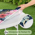 thumbnail image 5 of Floral print elastic edge tablecloth, perfect for round tables, water-resistant polyester cover fits 44-52 inch, large edition, 5 of 7