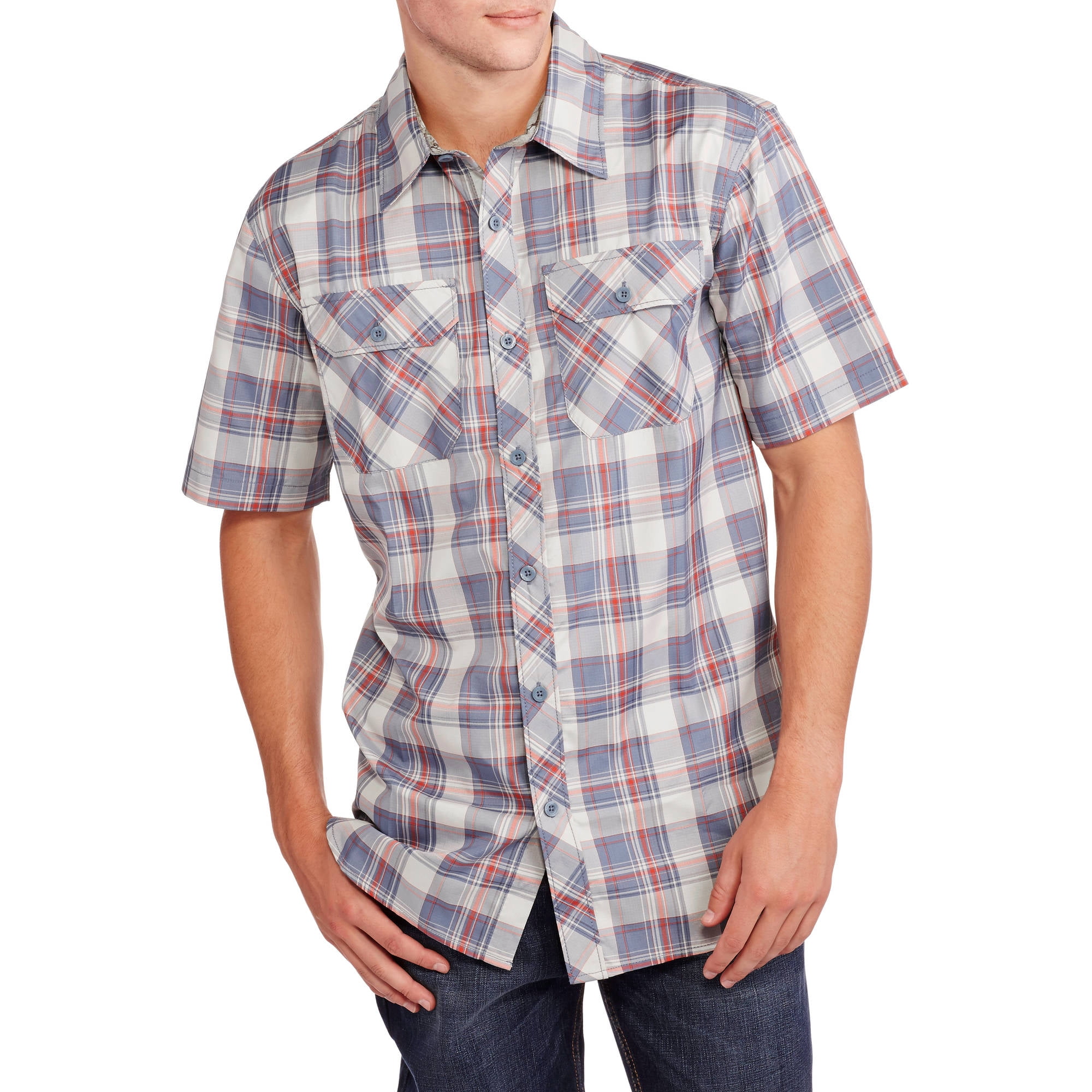Men's Performance Short Sleeve Woven Shirt - Walmart.com