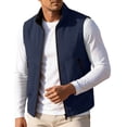 thumbnail image 2 of Stamzod Golf Vests for Men Casual Sleeveless Zip Up Waterproof Jacket with Pockets Outdoor Work Travel Hiking Vest Outerwear Blue XXXXXL, 2 of 10