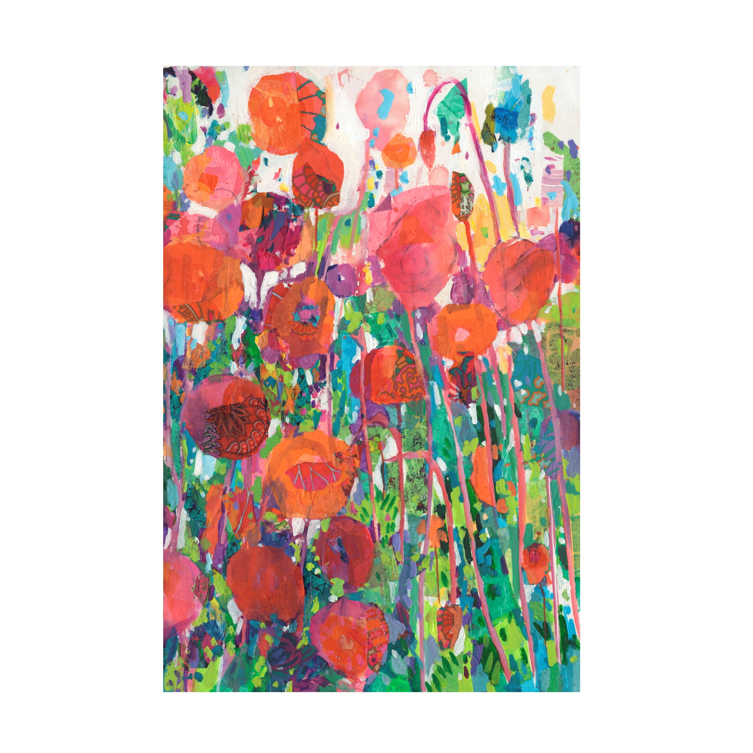 Tara Funk Grim 'Vivid Poppy Collage II' Canvas Art - Walmart.com