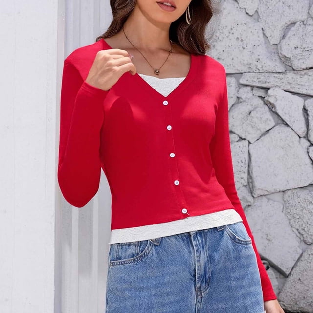 Xuyuer Women's Dressy Casual Lace Blouse Long Sleeve Button Up Shirts Tops Spring Fall Fashion Clothes