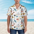 thumbnail image 4 of Daiia Cartoon Space Hawaiian Shirt for Men Gentle Cotton Regular Short Sleeve Casual-Large, 4 of 9