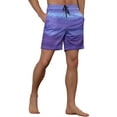 thumbnail image 4 of INSPIRE CHIC Men's Drawstring Waist Colorful Pattern Hawaiian Swim Board Shorts 34 Purple, 4 of 6