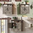 thumbnail image 7 of Bathroom Wall Cabinet, 23.6''x23.6'' Farmhouse Wall Mounted Medicine Cabinet with Drawer, 2 Barn Door & Adjustable Shelf, Space Saving Over The Toilet Storage Cabinet for Bathroom, Kitchen, Entryway, 7 of 7