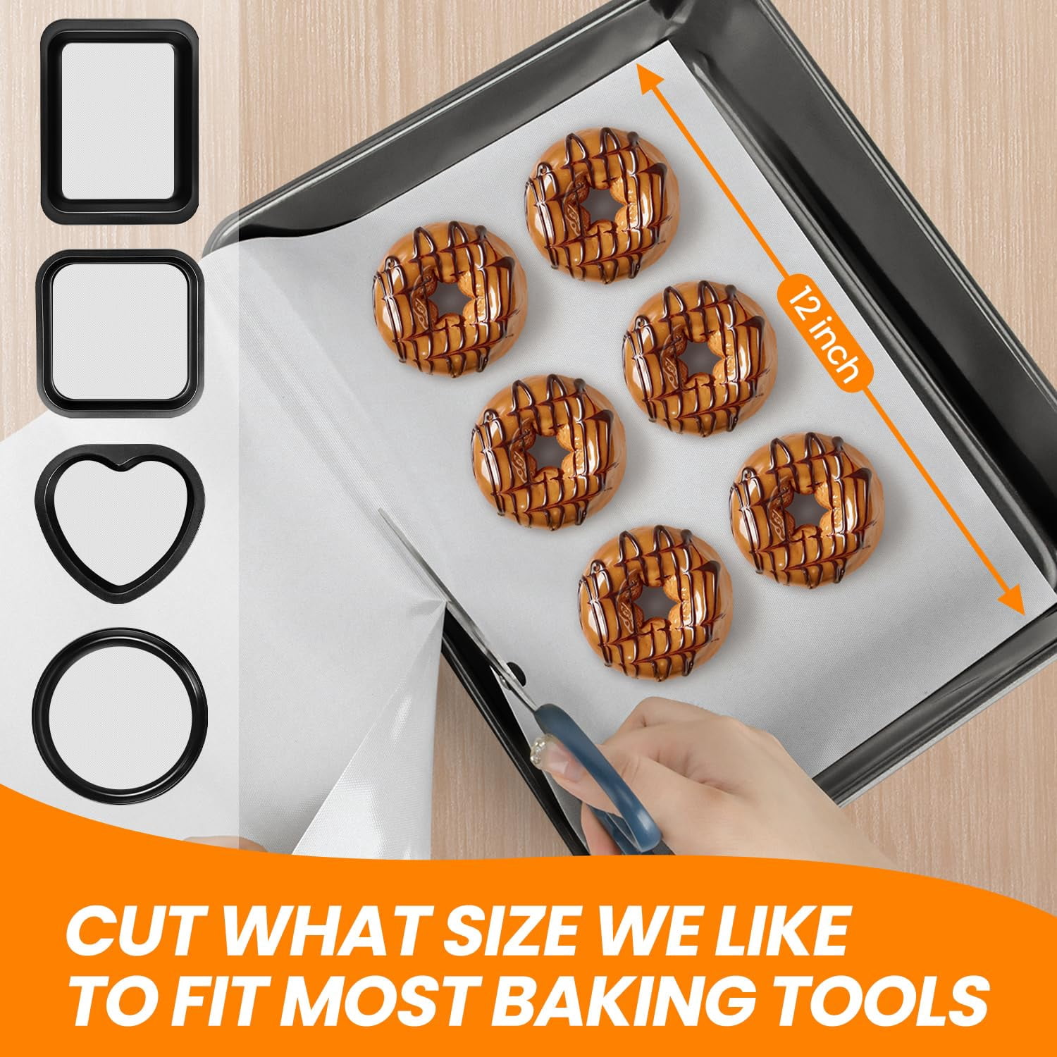 Silicone Baking Mat Roll -non-stick Dough Rolling  Food Grade Pastry Non-slip Kitchen Counter Reusable Air Fryer Washable Oil-proof Refrigerator Liners