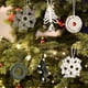 thumbnail image 5 of Puntoco Árbol de Navidad pequeño tejido a mano con forma de copo de nieve y círculo navideño, colgante pequeño para colgar en la pared, 5 of 6