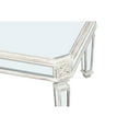 thumbnail image 6 of Rectangle Mirrored Coffee Table With Vintage Carved Elements for Living Room, Office, Silver, 6 of 8