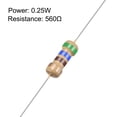 thumbnail image 2 of 1/4 Watt 560 Ohm Carbon Film Resistors 5% Tolerances 0.25W 100Pcs 4 Color Band, 2 of 4