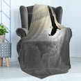 thumbnail image 4 of Eagle Soft Flannel Fleece Throw Blanket, Majestic Creature Flying Above Clouds Liberty Democracy and Freedom, Cozy Plush for Indoor and Outdoor Use, 60" x 80", Pale Yellow Pale Grey, by Ambesonne, 4 of 5