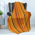 thumbnail image 4 of Abstract Soft Flannel Fleece Throw Blanket, Vertical Colorful Straight Lines Geometric Vibrant Stripes Design, Cozy Plush for Indoor and Outdoor Use, 70" x 90", Orange Marigold Burgundy, by Ambesonne, 4 of 5