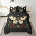thumbnail image 3 of Manfei Hippie Butterfly Animal 7 Pieces Bedding Comforter Set, Bohemian Rustic Moth Full Bedding Set, Farmhouse Flower Reversible Fitted Sheet Flat Sheet, Luxury Bedroom Decor, 3 of 8