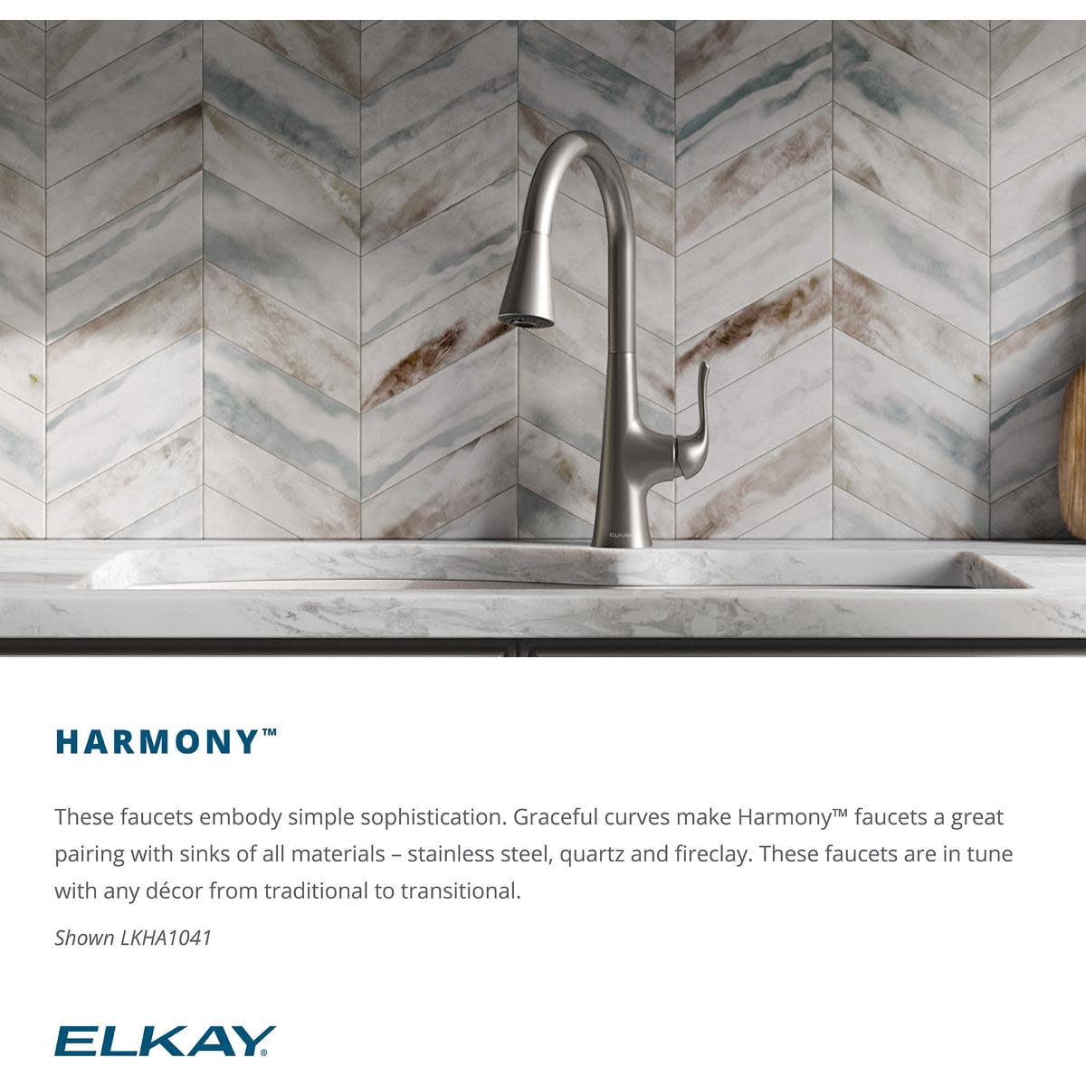 Elkay Harmony Single Handle Pull-Down Kitchen Faucet, Forward Only Lever, Chrome - LKHA1041CR