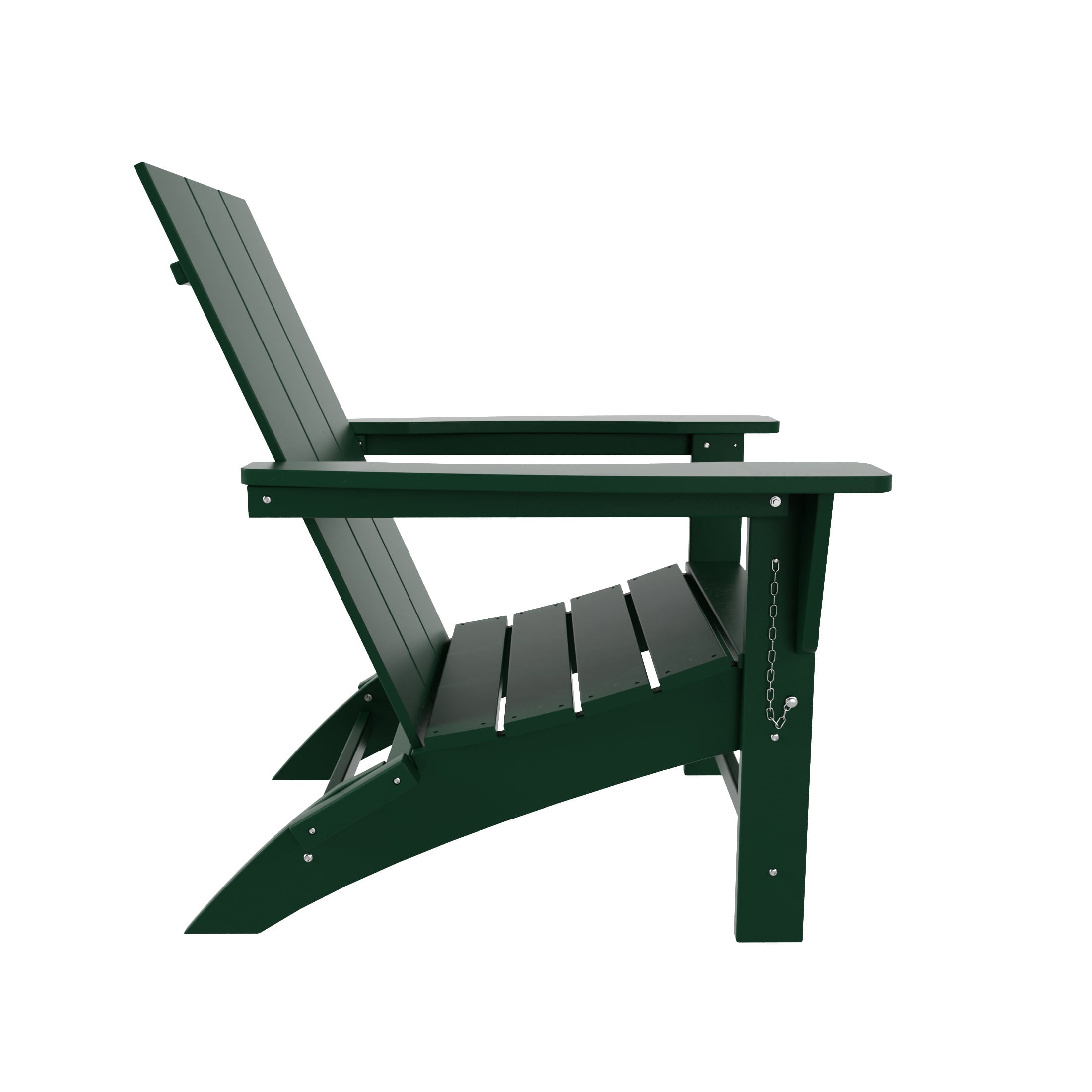 WestinTrends Ashore 4-Piece Foldable Adirondack Chair Set, All-Weather Poly Lumber, Modern Farmhouse Patio Seating, Dark Green