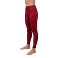 thumbnail image 3 of 90 Degree By Reflex High Waist Fleece Lined Leggings with Side Pocket - Yoga Pants - Crimson Jack with Pocket - Small, 3 of 6
