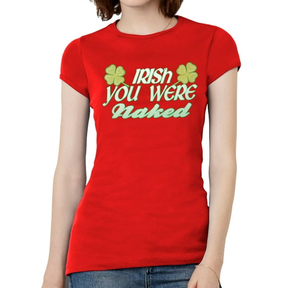 Mujeres irlandeses, eras camiseta de manga corta desnuda - Rojo - Medium Gravity Trading Camiseta de manga corta
