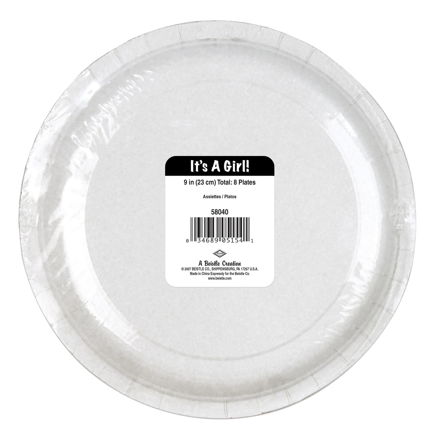 96 Pack Beistle It's A Girl! Paper Plates 9 inch
