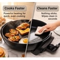thumbnail image 5 of Moss & Stone Round Electric Skillet with Lid – 12x12 Inch Aluminum Nonstick Electric Frying Pan 5Qt, Adjustable Temperature Control, Vented Glass Lid, Dishwasher Safe, Heat-Resistant Handles, 5 of 9