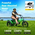 thumbnail image 5 of Addmotor M-360II Semi-Recumbent Electric Trike, 85MI, Fat Tire 3 Wheel Electric Bike for Adults, 750W 48V 20Ah Electric Tricycle for Seniors, 20" Electric Trike with Speed Differential, White, 5 of 14