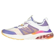 LA Gear Womens Artesia Lowtop Athletic Sneakers, White & Purple & Orange