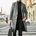 thumbnail image 2 of Vedolay Winter Coats for Men Long Sleeve Button Down Blazer Jacket Wear Coat Clothes Grey,2XL, 2 of 5